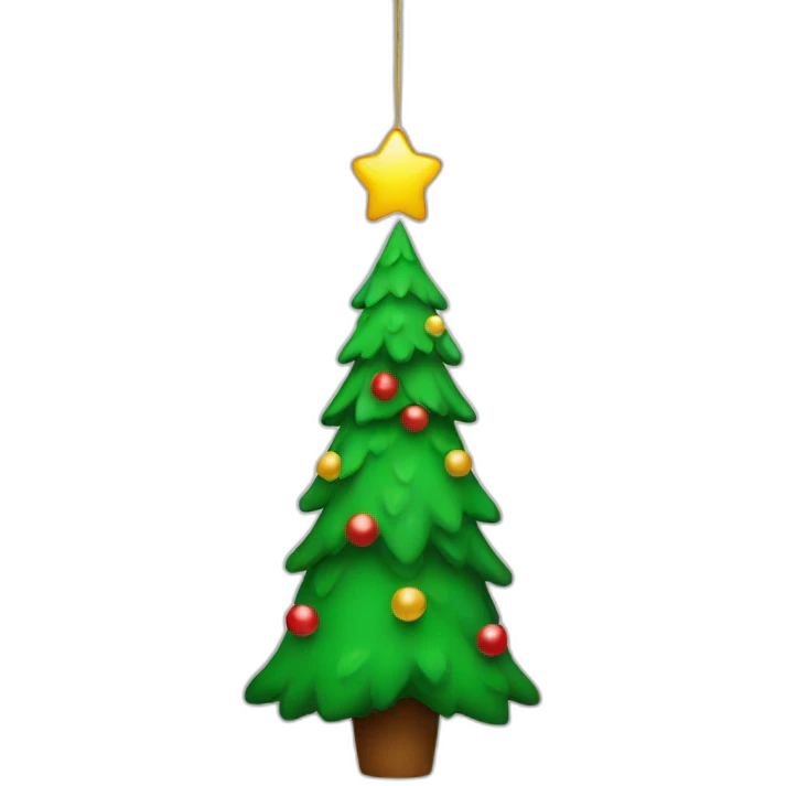 Christmas tree horizontally hanging on the ceiling emoji