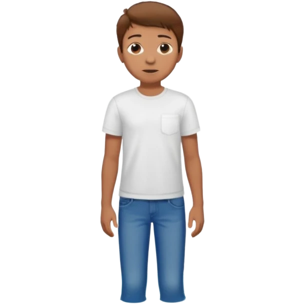 Make in Apple style a boy with brown hair stay in latoo emoji