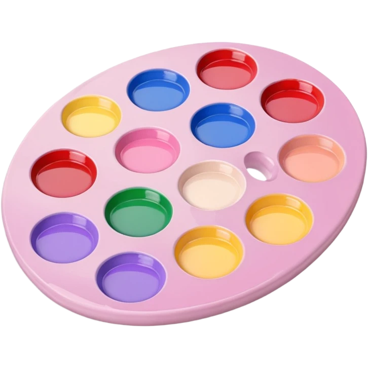 3d pale pink painting palette emoji