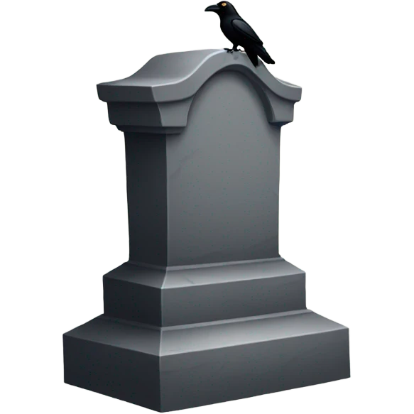 Tombstone with crow on top no words  emoji