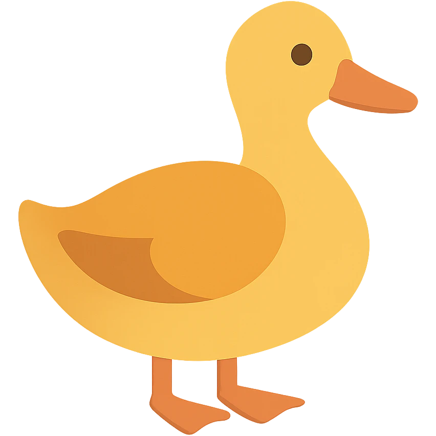 Flat design style duck emoji