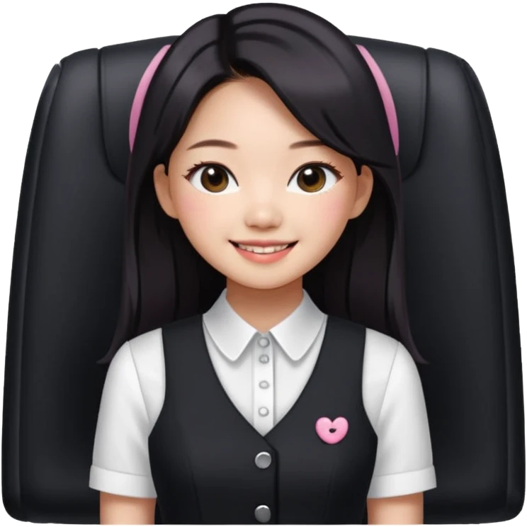 Jennie Kim from Blackpink, medium shot, wearing a stylish office dress emoji