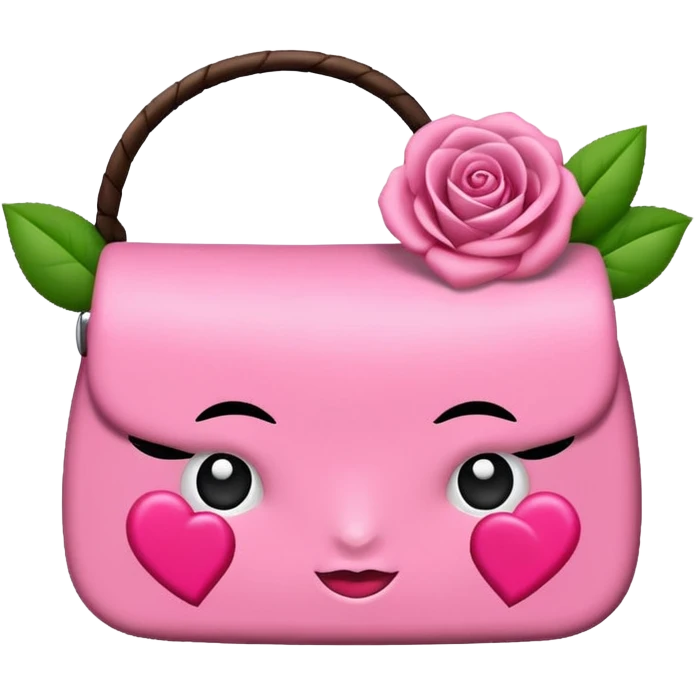 Uma necesserie branca com laços rosas emoji