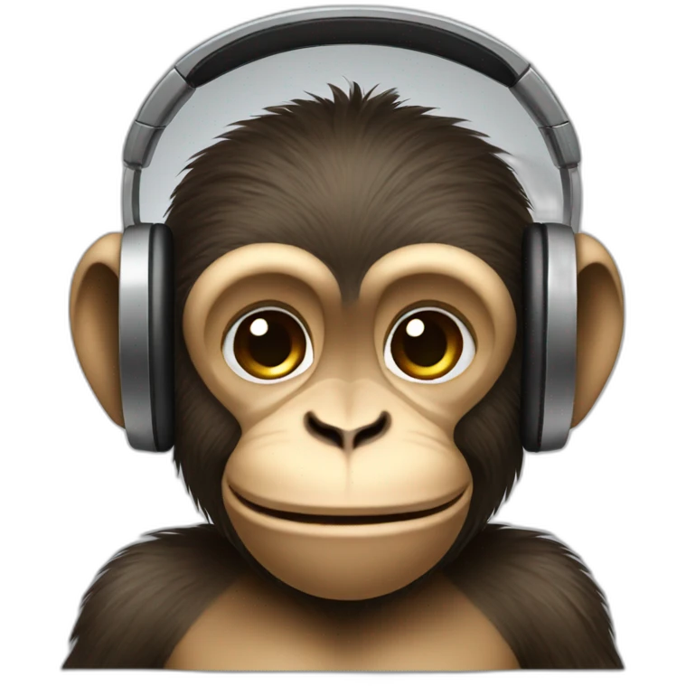 monkey with headphones and drinking emoji
