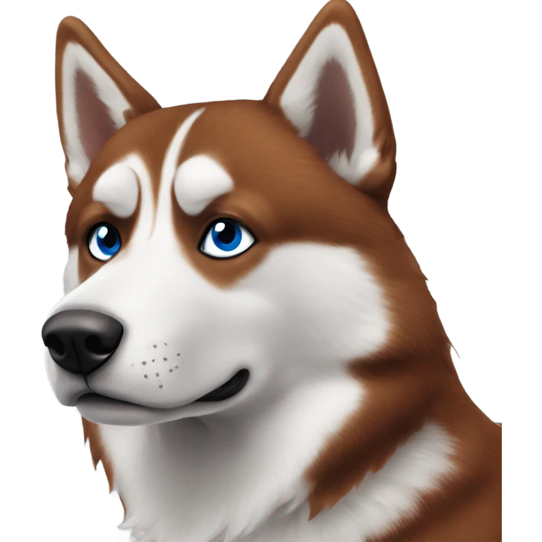Rusty red husky with one brown eye and one blue eye emoji