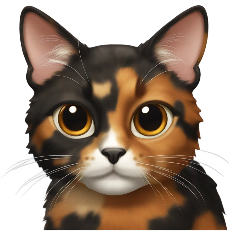 Tortoiseshell cat with white emoji