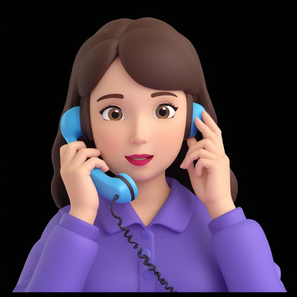 girl talking on phone, close up pose emoji
