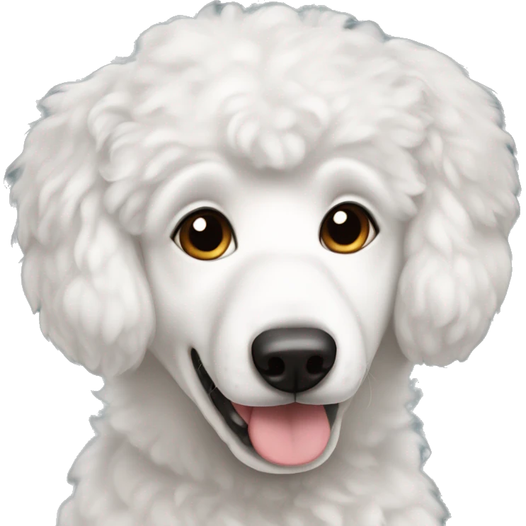 white Husky poodle floppy ears emoji
