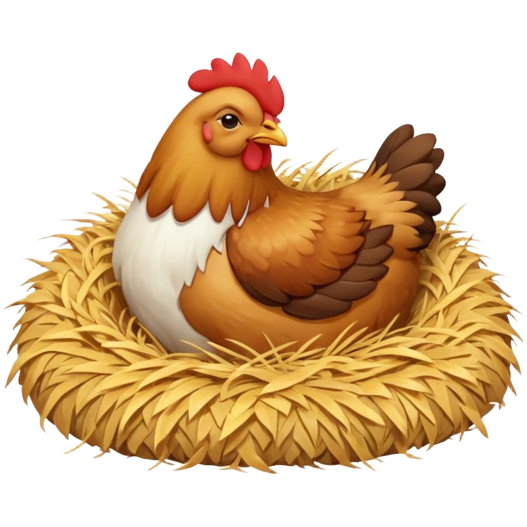 Chicken sleeping on a haystack  emoji