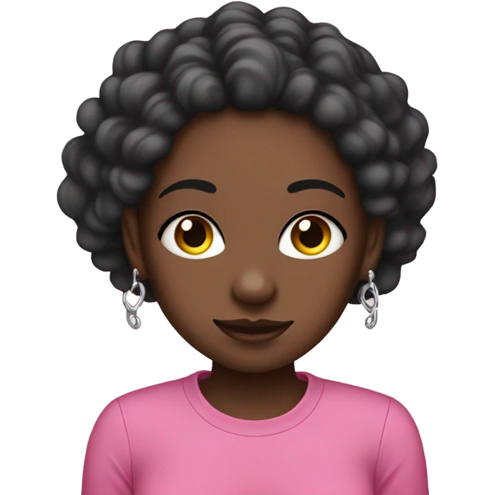 dark-skinned girl with piercings and pink shirt emoji