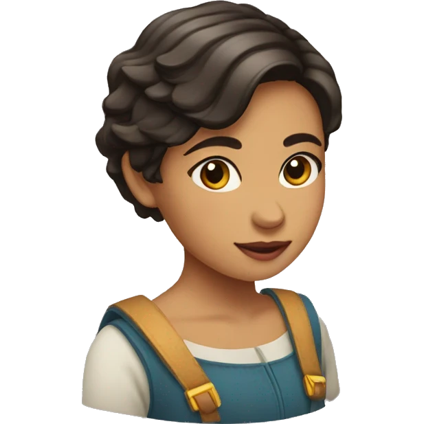 Niña morena de pelo corto emoji