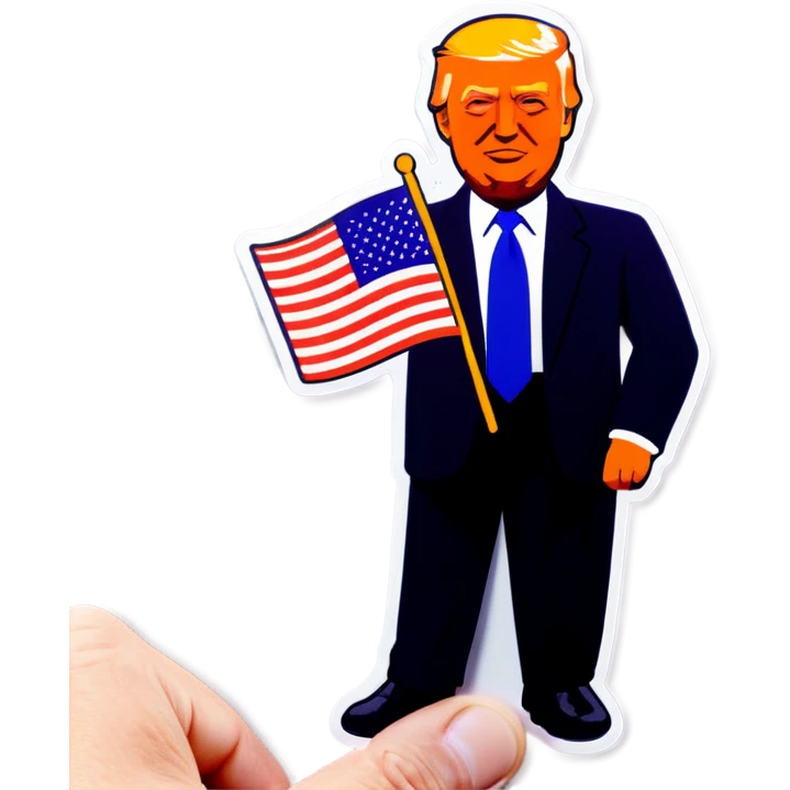 Person of color holding trumps flag emoji