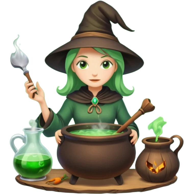 green witch cooking potion emoji