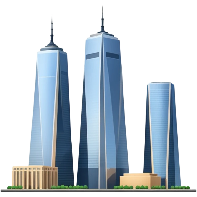simple and recognizable emoji of the two towers of the World Trade Center, no other buildings, neutral background emoji