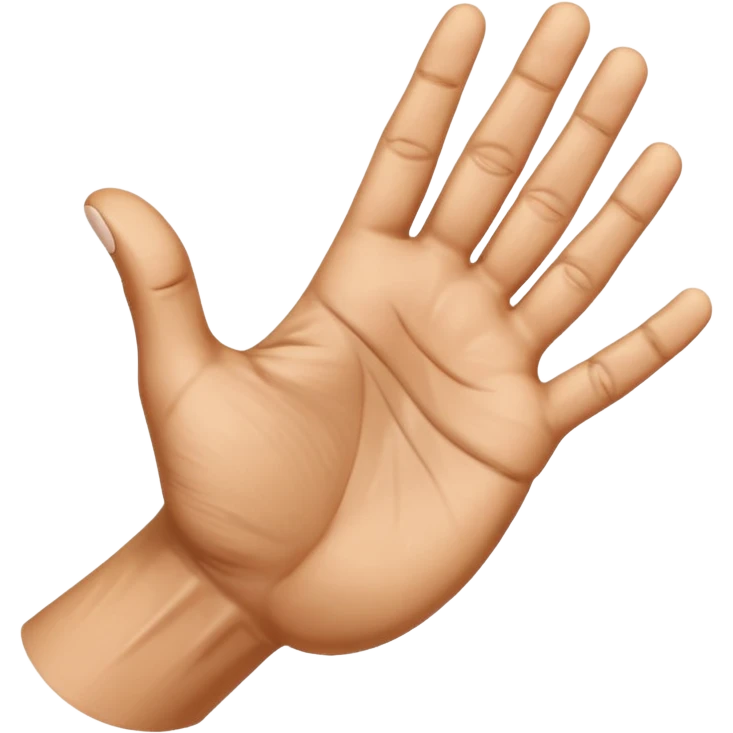 the Arabic middle finger, khod symbol. an open palm with the middle finger bent down a little more than 90 degrees emoji