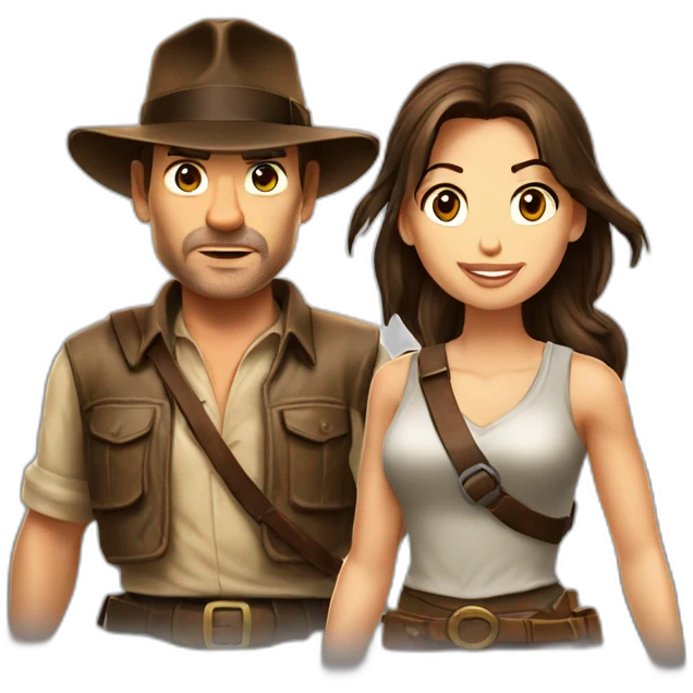 Indiana Jones and Lara Croft emoji