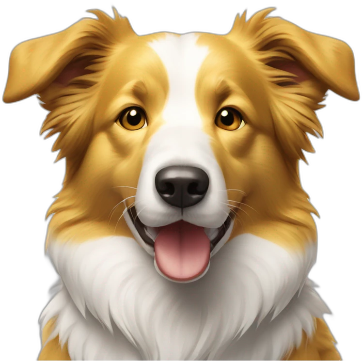 cachorro border collie amarelo e branco emoji