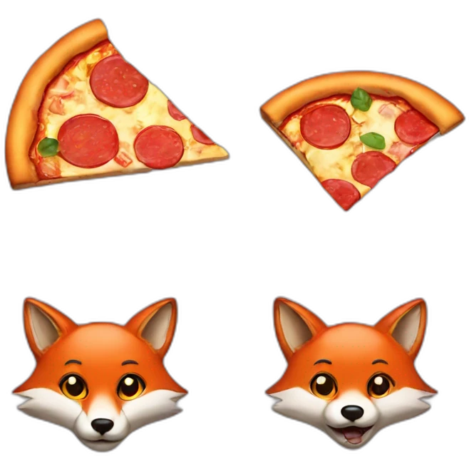 fox and pizza emoji