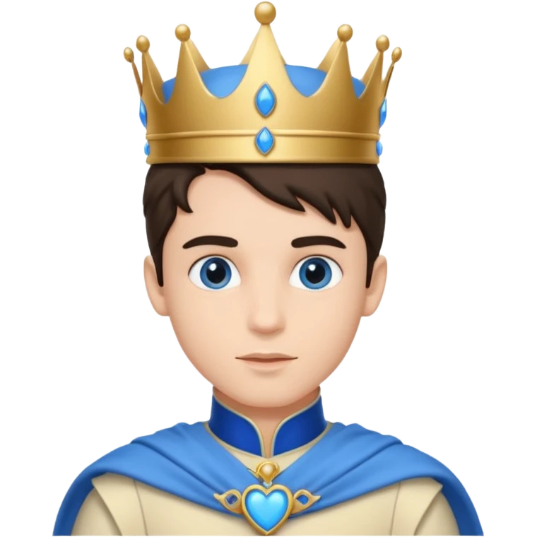 Principe con ojos de corazón azul emoji