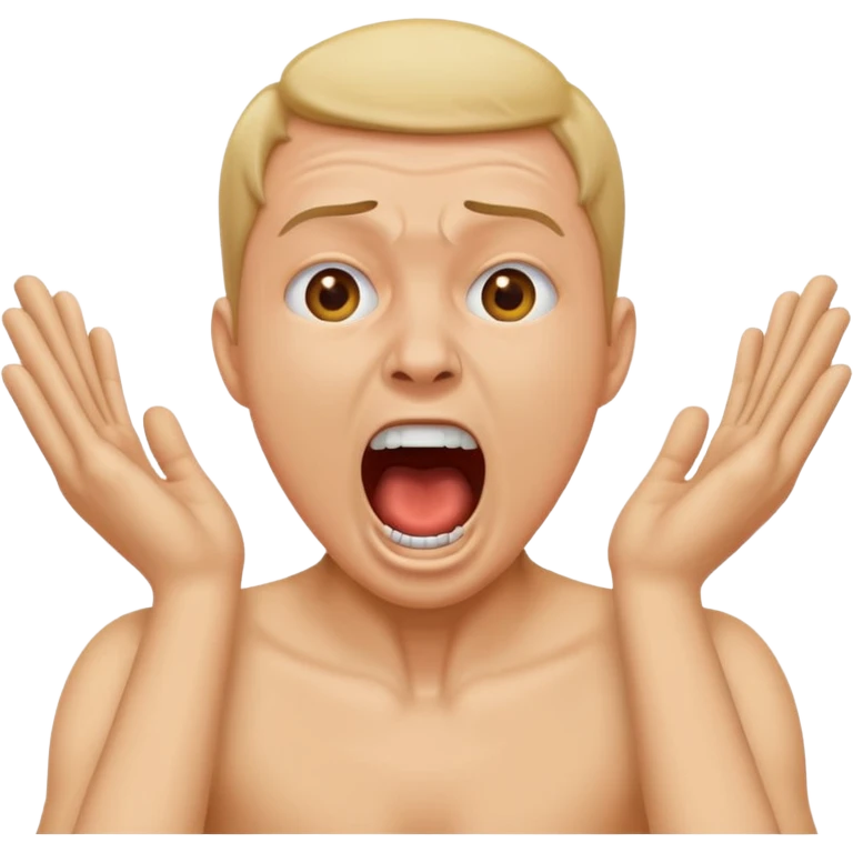 Can you make an emoji of a person putting both their hands on their neck and making a screaming face? emoji