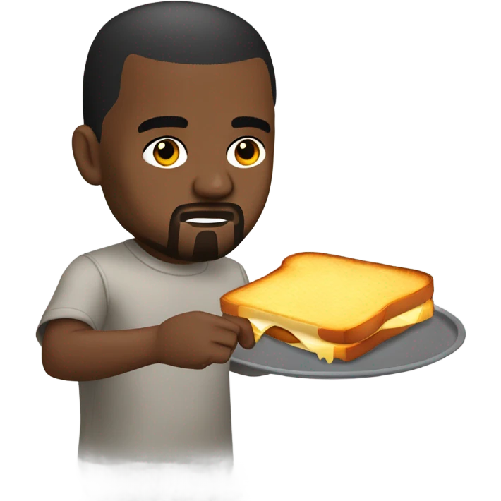 kanye making a hand and cheese sandwich  emoji