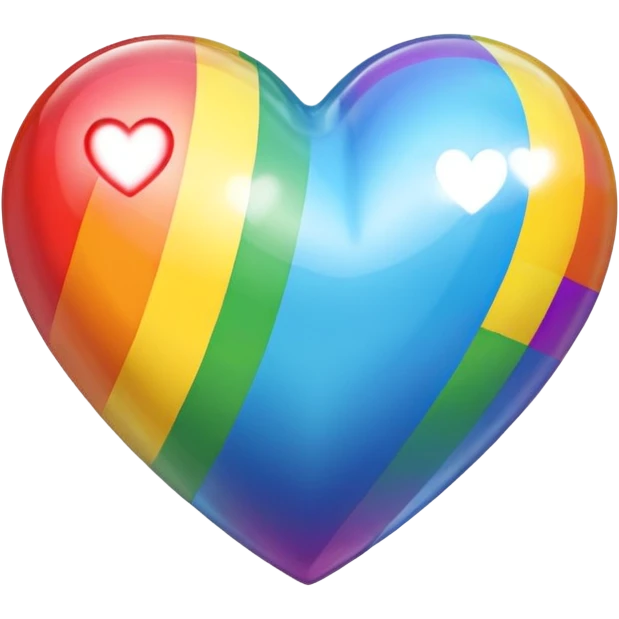rainbow pride heart with rainbow reflection emoji