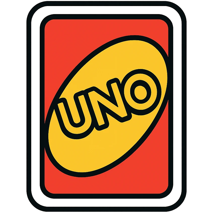 modern icon style Uno card, simple and bold, clear card shape, vibrant colors, minimal details emoji