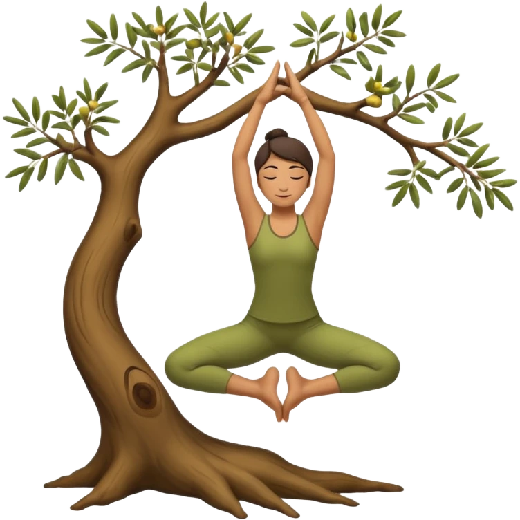 icon on the theme of yoga classes. image of a person in tree asana pose emoji