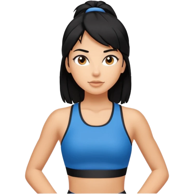 sporty girl black hair emoji