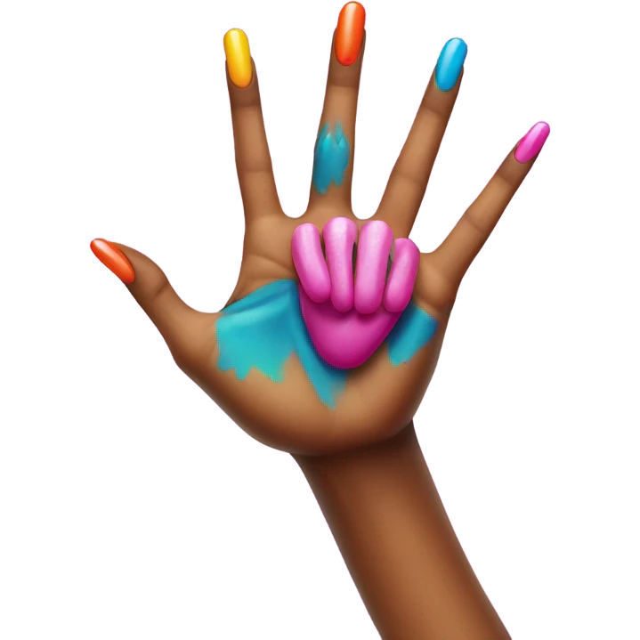 middle finger with painted nails emoji