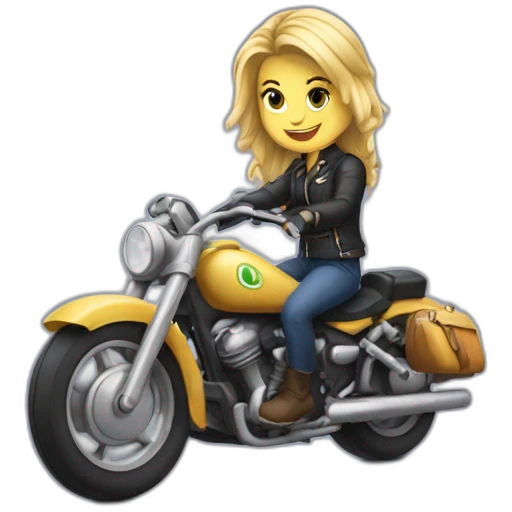 Blonde tressée sur une moto emoji