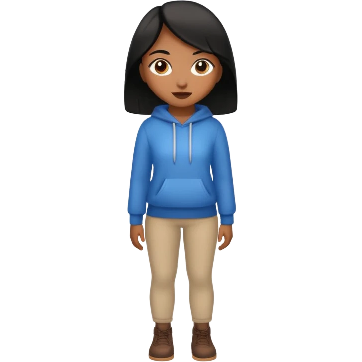 full body girl with brown skin and black hair emoji