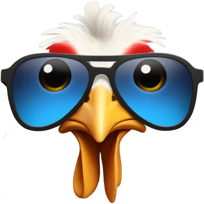 chicken wearing sunglasses emoji