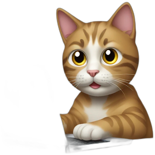 Cat working with computer emoji