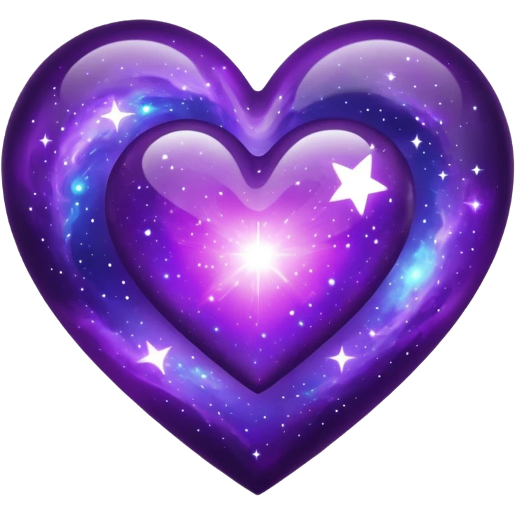 purple galaxy heart transparent emoji
