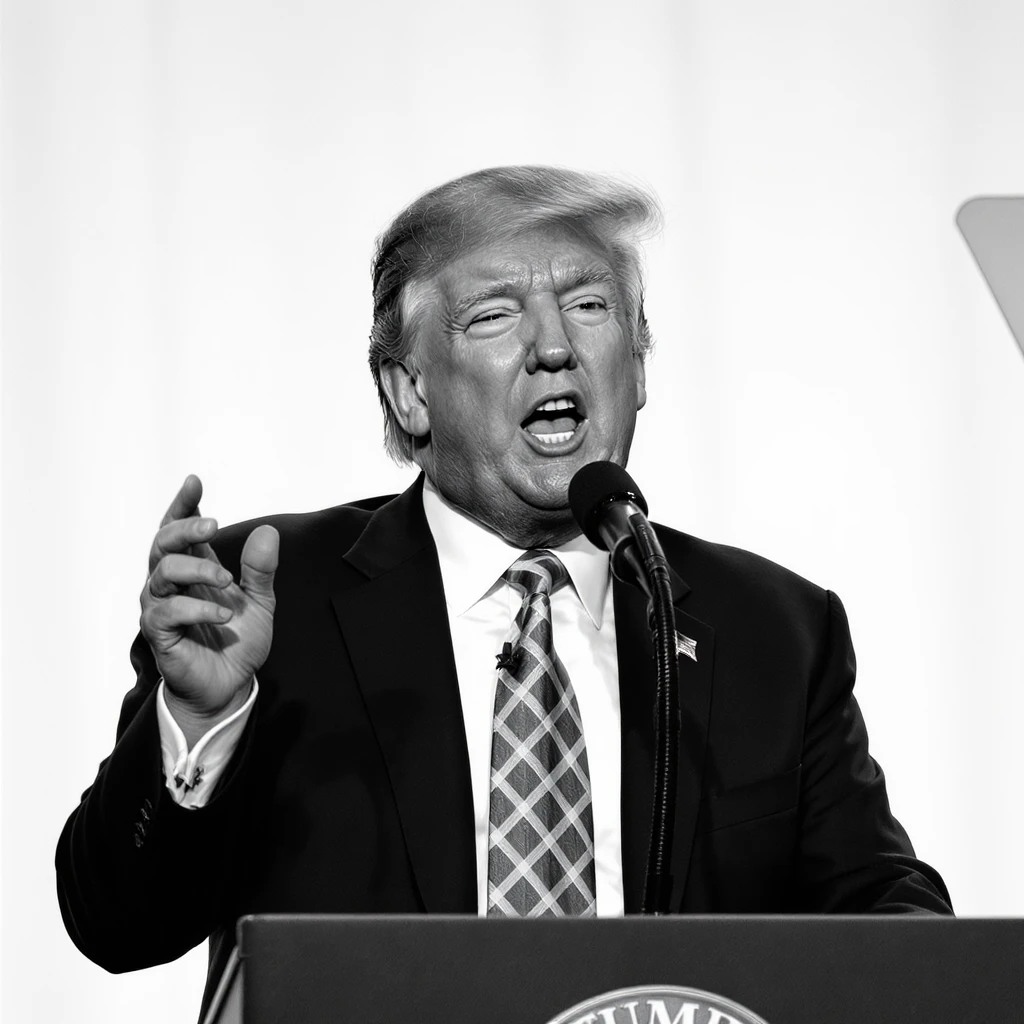 Donald Trump speaking at a rally emoji