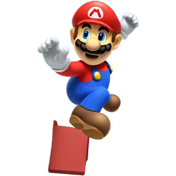 Mario backwards long jump on a long stairs  emoji