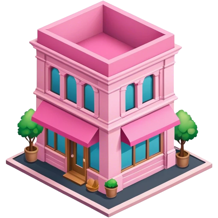 Isometric pink bookshop  emoji