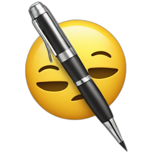 pen and brush in a cros emoji