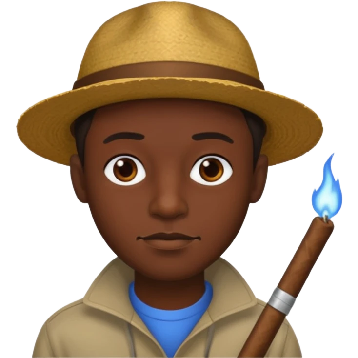 a man with a blunt emoji