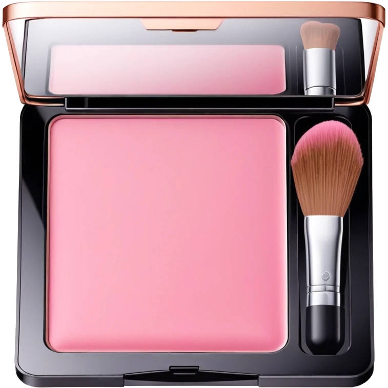 Black square shaped pink blusher compact makeup emoji