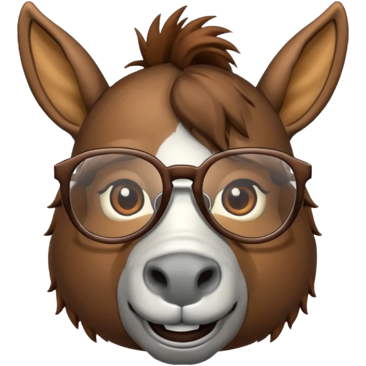 Donkey with glasses emoji