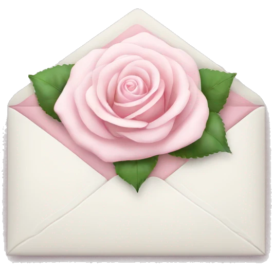 White envelope with light pink rose emoji