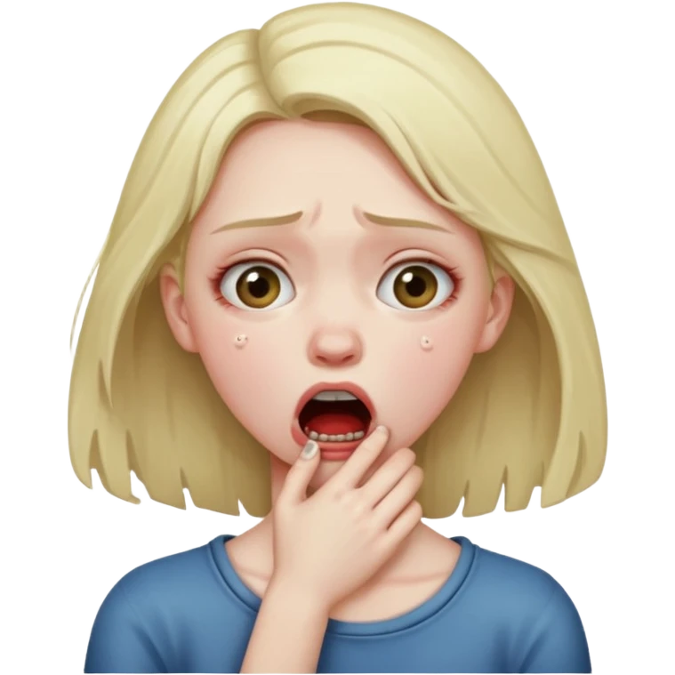 Girl choking them self dramatic  emoji