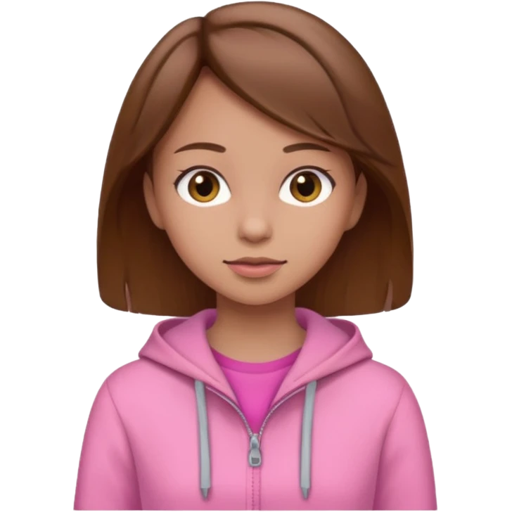 pink wearing girl with brown hair emoji