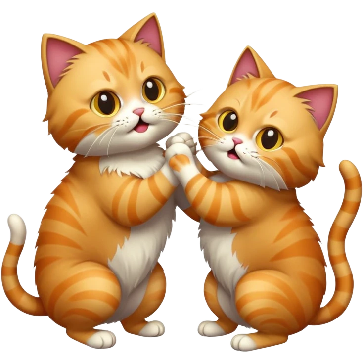 Two cats fighting emoji