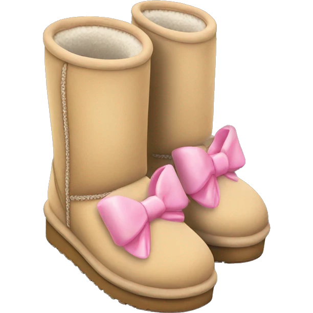 mini platform uggs with pink bow in the back emoji