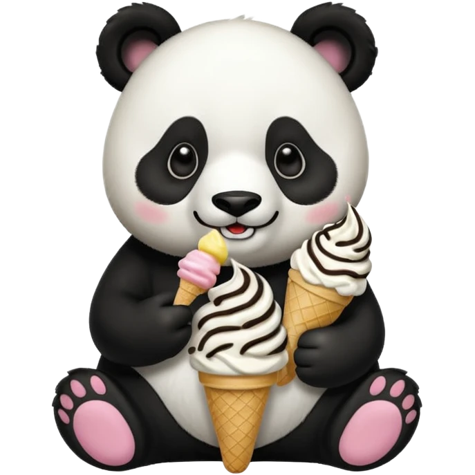 Panda eating ice cream emoji