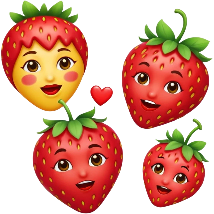 strawberry 🍓 and red kiss 💋 fashioned stylish little emoji for “slay” reaction emoji