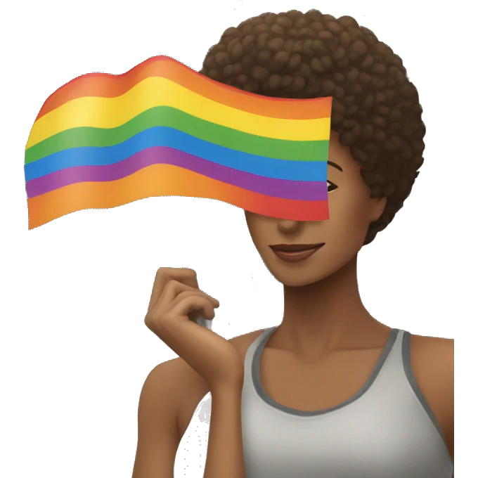 lesbian flag raised by a woman emoji